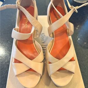 Cole Haan Women's Beige Wedge Sandal
